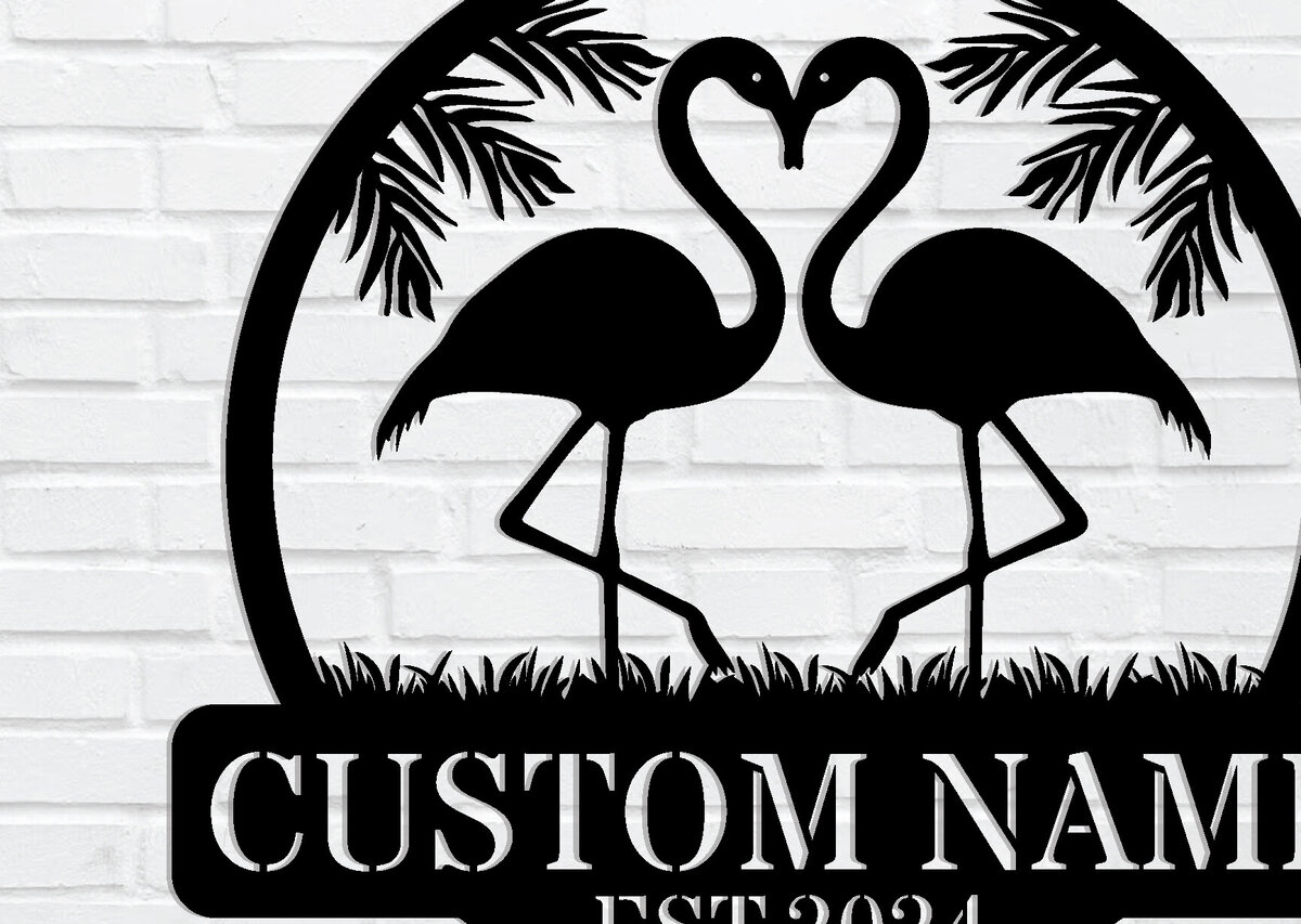 Σετ των 2 Intra απο ξύλο plywood 3mm-4mm πάχος – Μεταλλικό σημάδι Tropical Flamingo Δίασταση  20x20 cm INTRAFABR-119212806