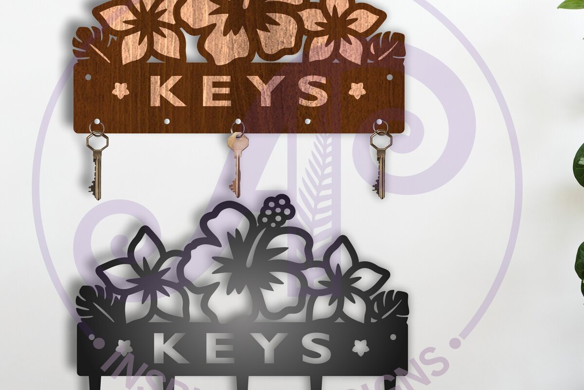 Σετ των 2 Intra απο ξύλο plywood 3mm-4mm πάχος – Σχέδια θήκης για τροπικά λουλούδια Δίασταση  20x20 cm INTRAFABR-120770727