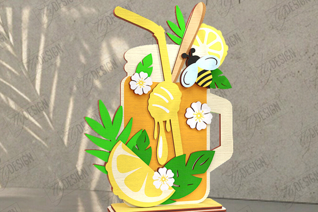 Σετ των 2 Intra απο ξύλο plywood 3mm-4mm πάχος – Τροπική στρώση ποτό κοπής με λέιζερ Δίασταση  20x20 cm INTRAFABR-122085445