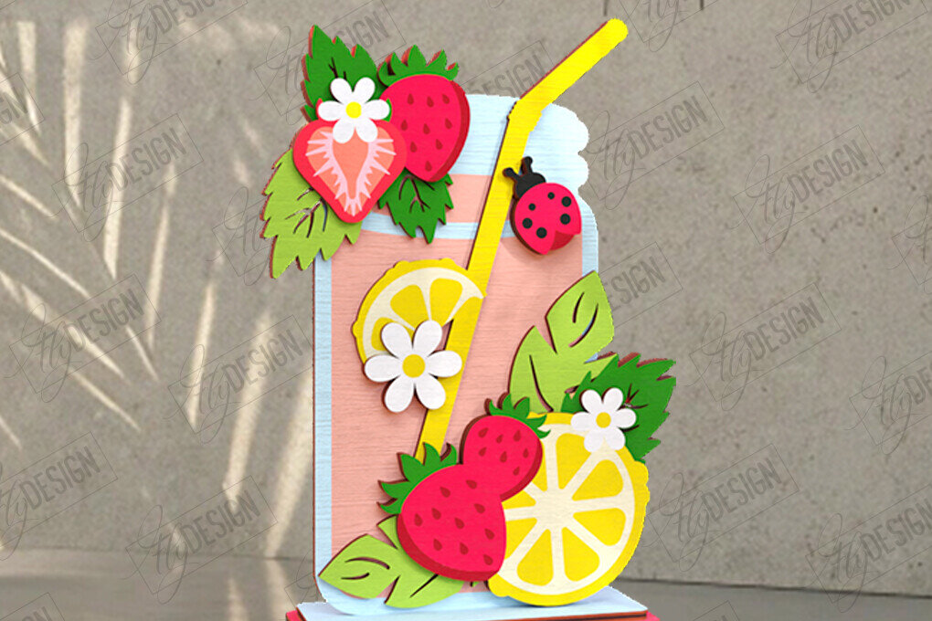 Σετ των 2 Intra απο ξύλο plywood 3mm-4mm πάχος – Τροπική στρώση ποτό κοπής με λέιζερ Δίασταση  20x20 cm INTRAFABR-122085390