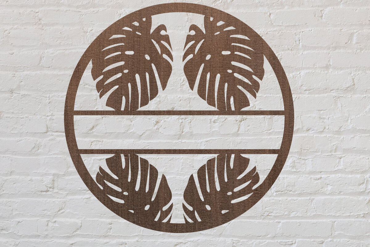 Σετ των 2 Intra απο ξύλο plywood 3mm-4mm πάχος – Σημάδι ονόματος κοπής τροπικών φύλλων με λέιζερ Δίασταση  20x20 cm INTRAFABR-75803268