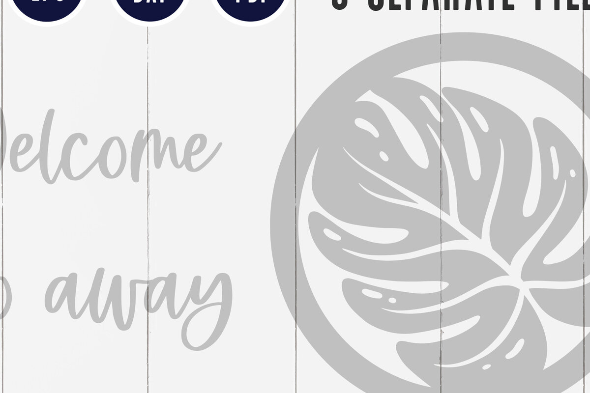 Σετ των 2 Intra απο ξύλο plywood 3mm-4mm πάχος – Tropical Leaf Laser Circle Καλωσορίσατε Δίασταση  20x20 cm INTRAFABR-13243587