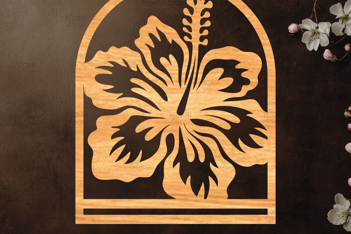 Σετ των 2 Intra απο ξύλο plywood 3mm-4mm πάχος – Tropical Macrame Holder Cut Laser Δίασταση  20x20 cm INTRAFABR-122193389