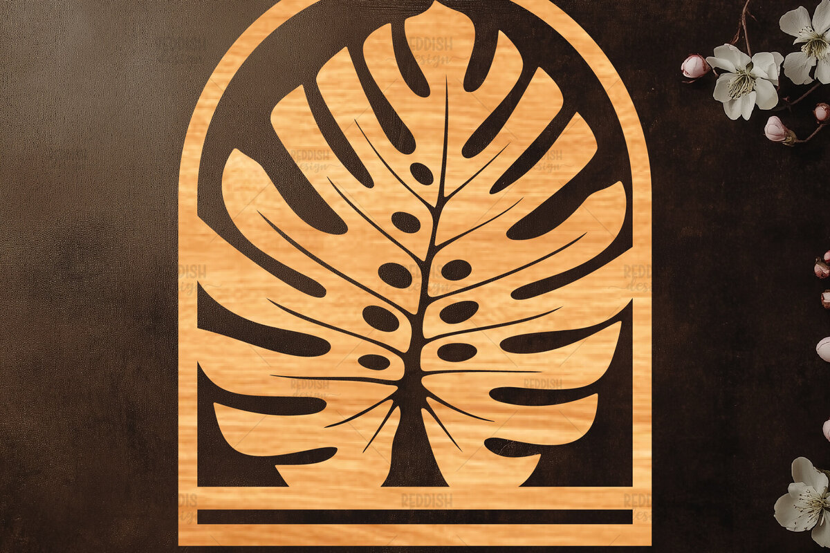 Σετ των 2 Intra απο ξύλο plywood 3mm-4mm πάχος – Tropical Macrame Holder Cut Laser Δίασταση  20x20 cm INTRAFABR-122193315