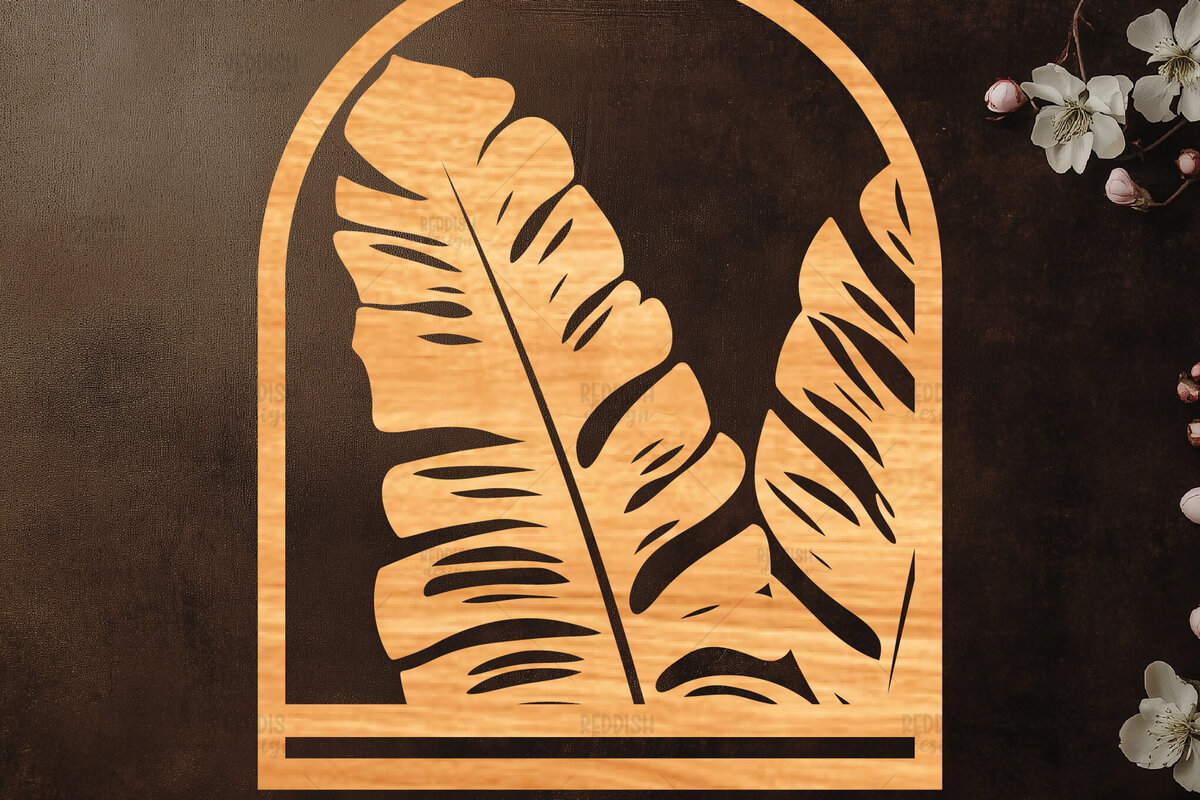 Σετ των 2 Intra απο ξύλο plywood 3mm-4mm πάχος – Tropical Macrame Holder Cut Laser Δίασταση  20x20 cm INTRAFABR-122193334