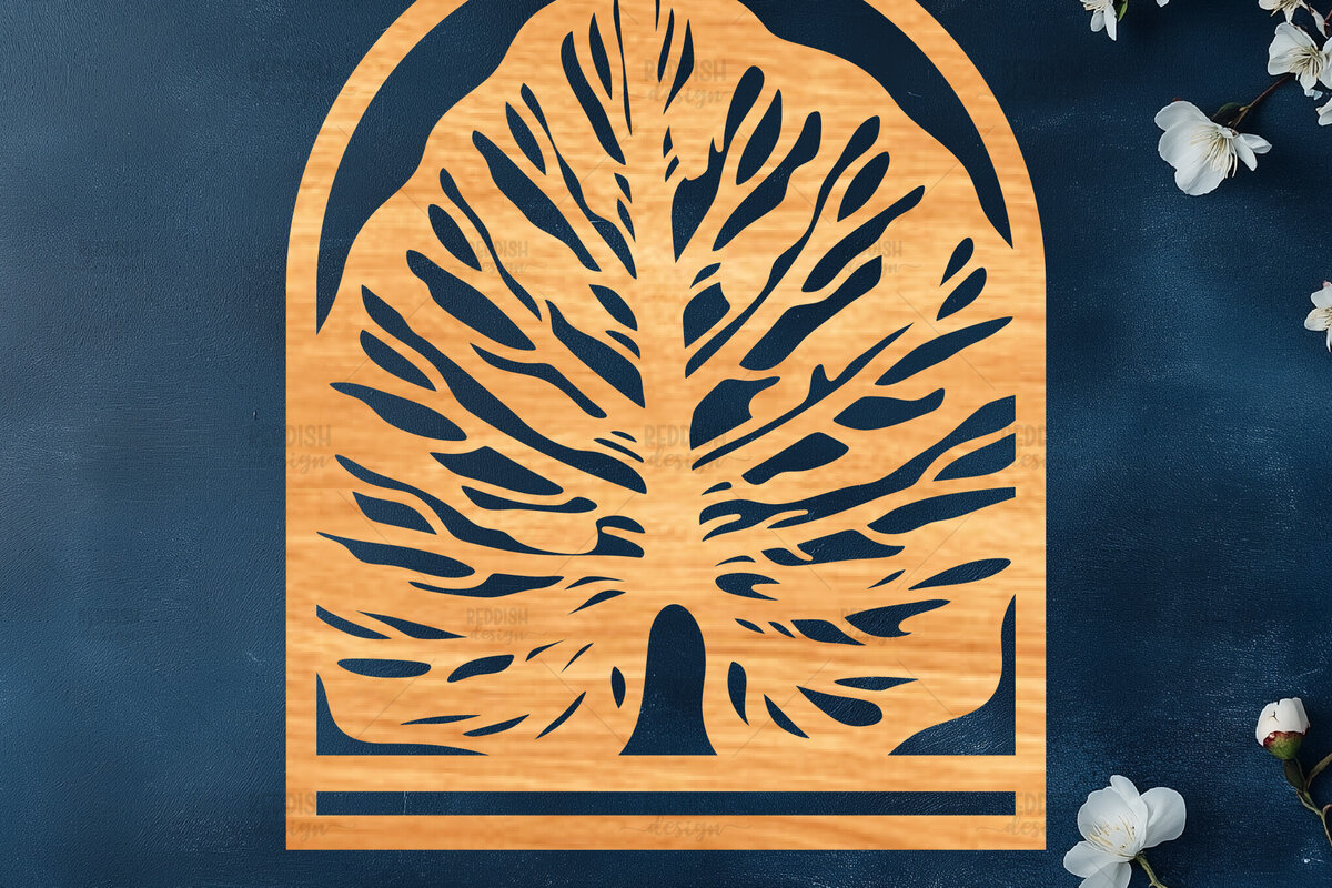 Σετ των 2 Intra απο ξύλο plywood 3mm-4mm πάχος – Tropical Macrame Holder Cut Laser Δίασταση  20x20 cm INTRAFABR-122193361