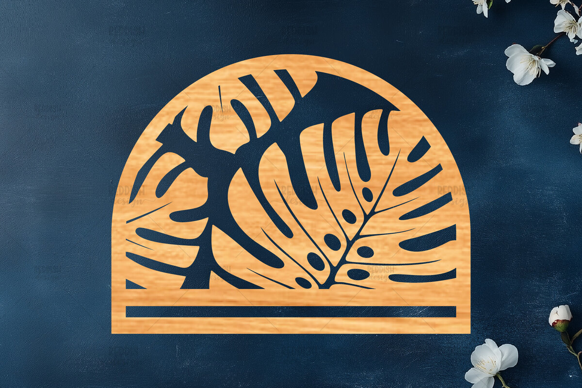 Σετ των 2 Intra απο ξύλο plywood 3mm-4mm πάχος – Tropical Macrame Holder Cut Laser Δίασταση  20x20 cm INTRAFABR-122193283