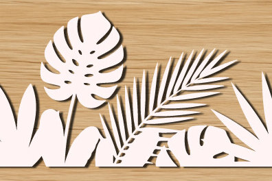 Intra απο ξύλο plywood 3mm-4mm πάχος – Tropical Monstera Wall Art Cut 1644 Δίασταση  40x30 cm INTRAFABR-123116559