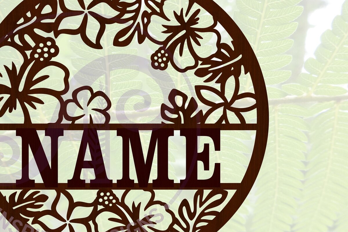 Σετ των 2 Intra απο ξύλο plywood 3mm-4mm πάχος – Αρχείο αποκοπής Sign Tropical Name Δίασταση  40x30 cm INTRAFABR-67498992