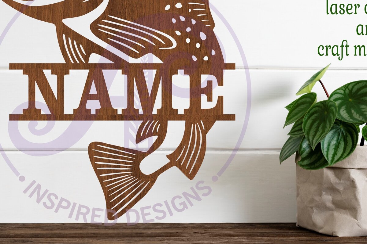 Σετ των 2 Intra απο ξύλο plywood 3mm-4mm πάχος – Πέστροφα Ψάρι  Όνομα Σήμα Laser Δίασταση  20x20 cm INTRAFABR-100202765