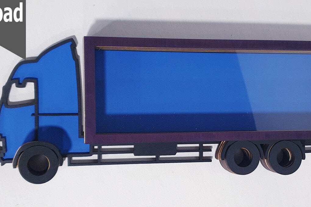 Σετ των 2 Intra απο ξύλο plywood 3mm-4mm πάχος – Truck for Money Jail Δίασταση  20x20 cm INTRAFABR-74545164