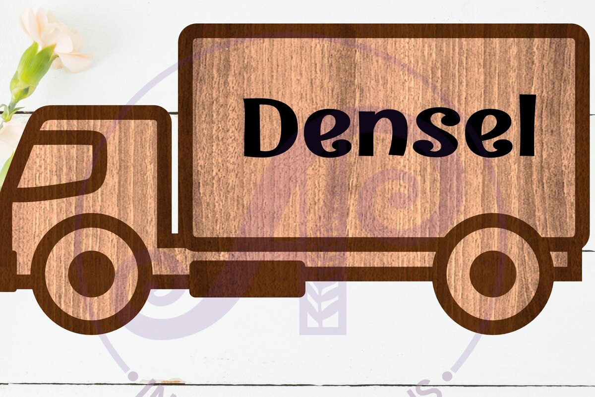 Σετ των 2 Intra απο ξύλο plywood 3mm-4mm πάχος – Επιτοίχιο σήμα περίγραμμα φορτηγού δύο επιπέδων ονόματος Δίασταση  20x20 cm INTRAFABR-110705985