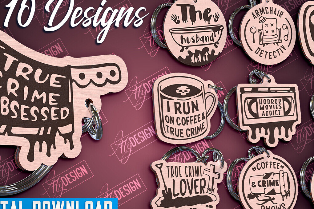 Σετ των 3 Intra απο ξύλο plywood 3mm-4mm πάχος – Πακέτο κοπής λέιζερ με μπρελόκ True Crime Δίασταση  5x5 cm INTRAFABR-99488880