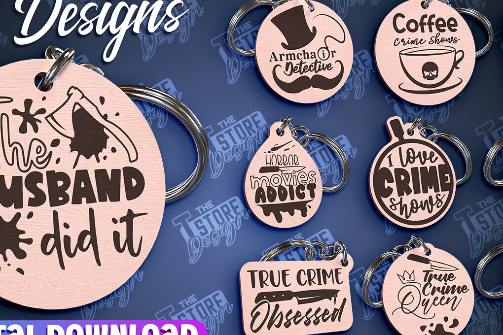 Σετ των 3 Intra απο ξύλο plywood 3mm-4mm πάχος – Πακέτο κοπής λέιζερ με μπρελόκ True Crime Δίασταση  5x5 cm INTRAFABR-99392627