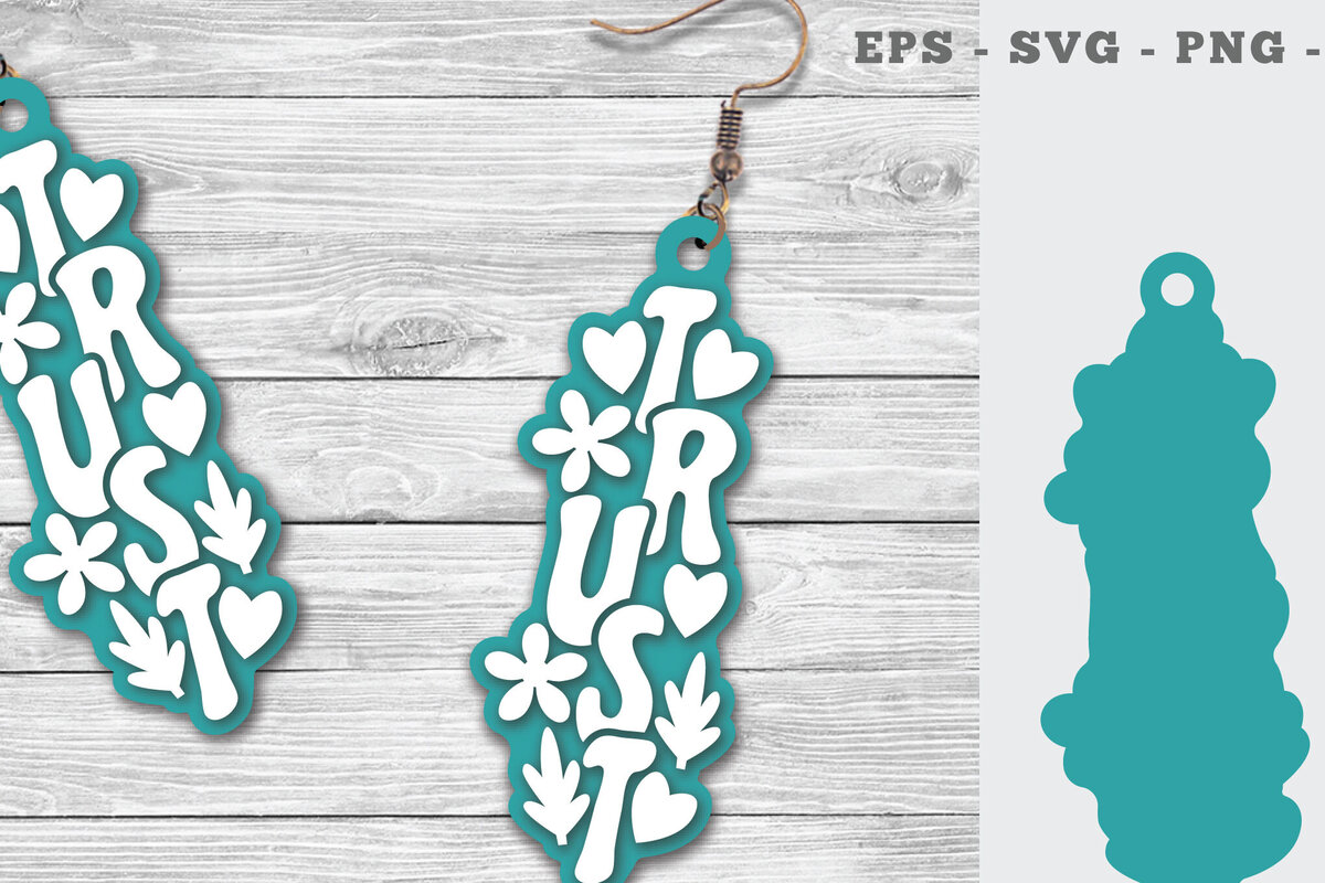 Σετ των 3 Intra απο ξύλο plywood 3mm-4mm πάχος – Trust Σκουλαρίκια Lasercut Δίασταση  5x5 cm INTRAFABR-111698143