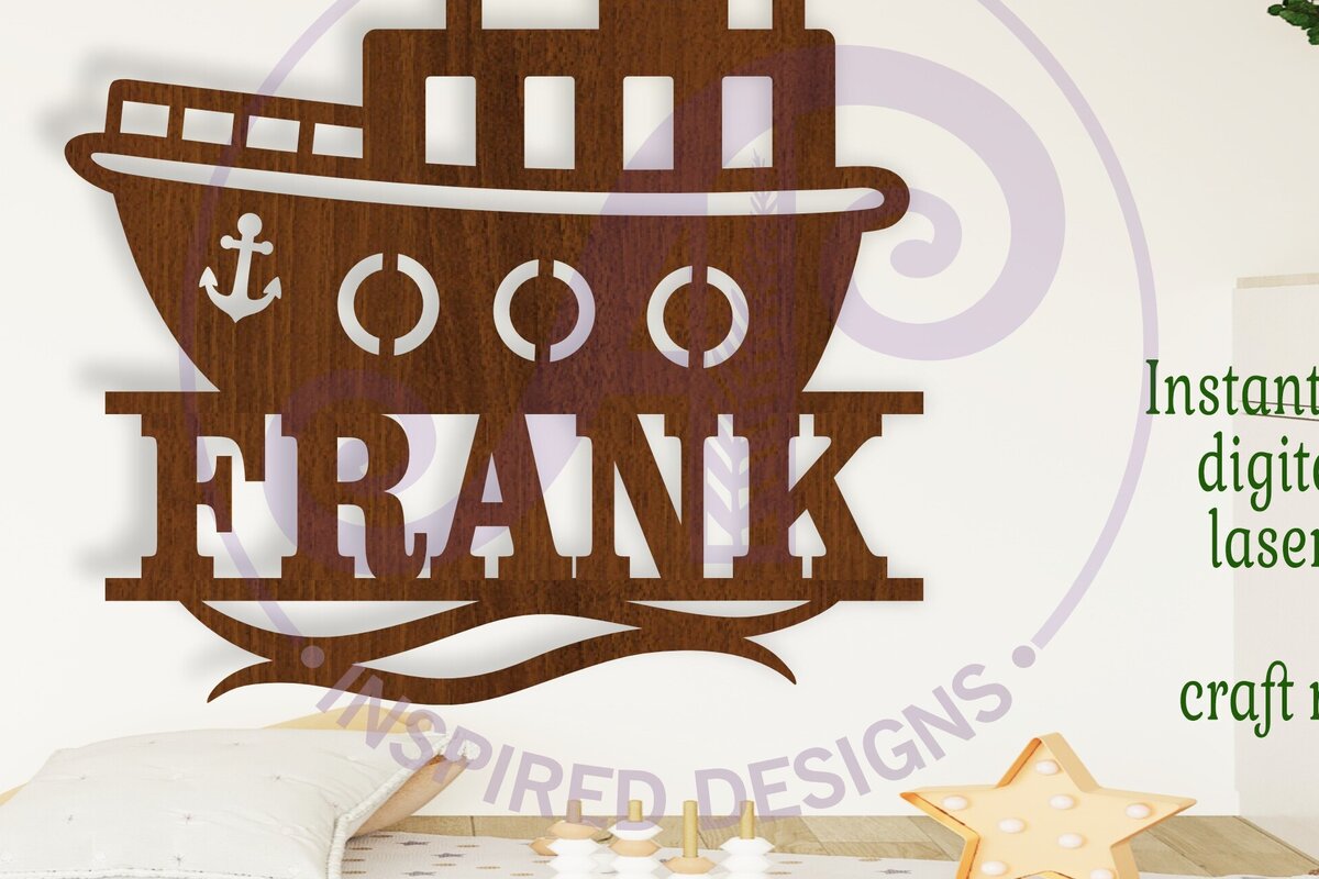 Σετ των 2 Intra απο ξύλο plywood 3mm-4mm πάχος – Σήμα ονόματος ρυμουλκού Αρχείο κοπής με λέιζερ Δίασταση  20x20 cm INTRAFABR-107326935