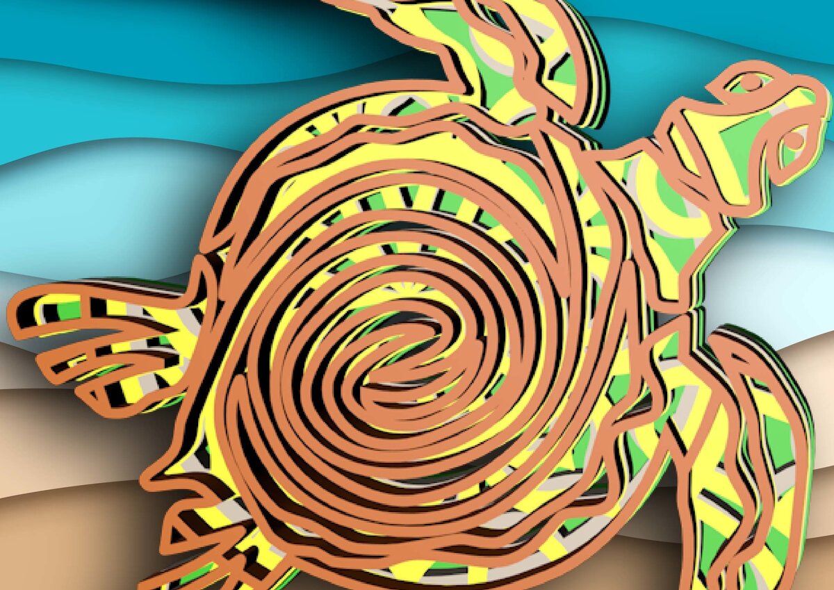 Σετ των 2 Intra απο ξύλο plywood 3mm-4mm πάχος –  χελώνας , 4 στρώσεις ,, Mandala Δίασταση  20x20 cm INTRAFABR-29328246