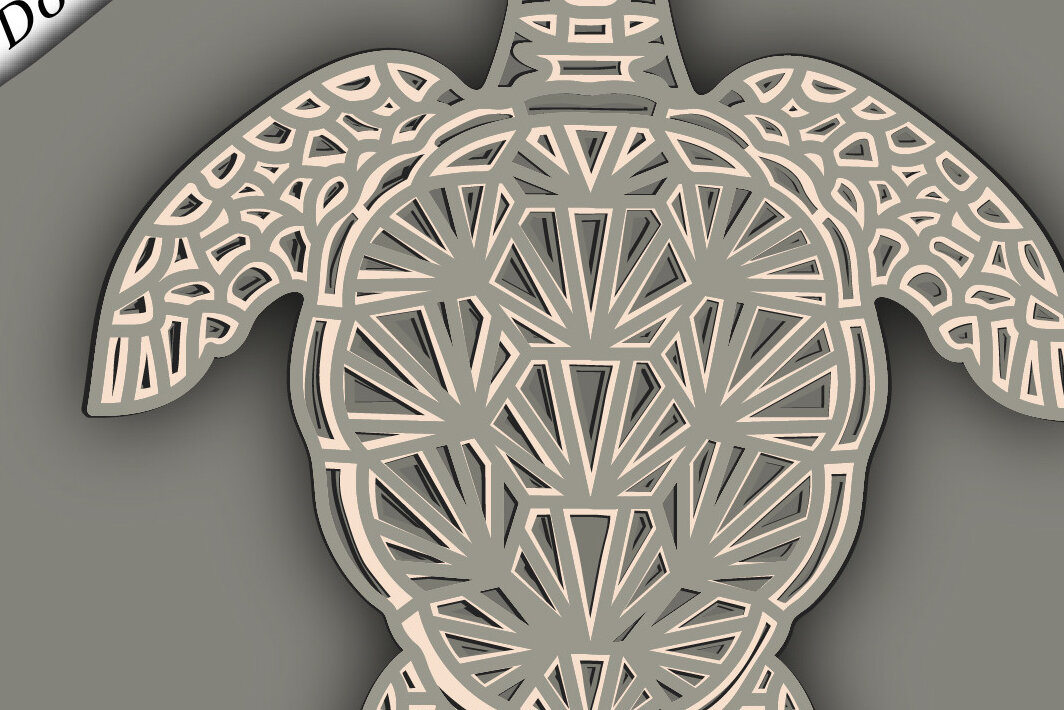 Σετ των 2 Intra απο ξύλο plywood 3mm-4mm πάχος – Χελώνα Πολυστρωματικό/Χελώνα Κοπή χαρτιού Δίασταση  20x20 cm INTRAFABR-67710322