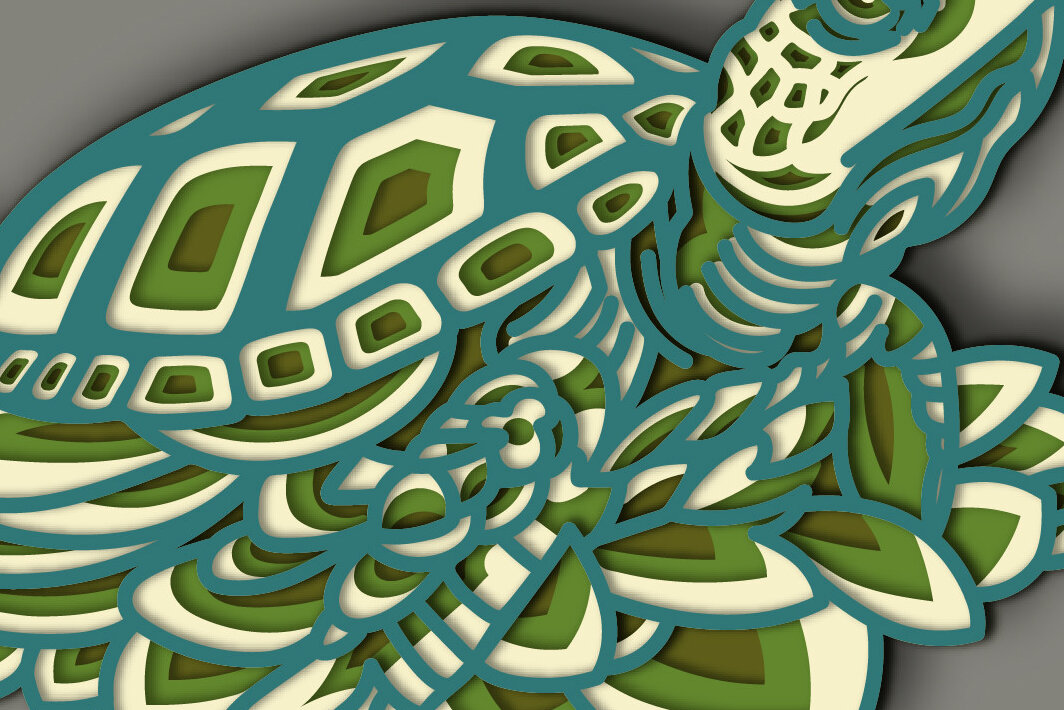 Σετ των 2 Intra απο ξύλο plywood 3mm-4mm πάχος – Χελώνα Πολυστρωματικό/Χελώνα Κοπή χαρτιού Δίασταση  20x20 cm INTRAFABR-69973447