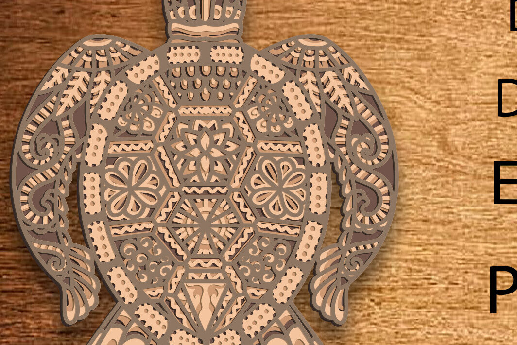 Σετ των 2 Intra απο ξύλο plywood 3mm-4mm πάχος – Turtle Multilayer/Turtle Paper Cut/ Δίασταση  20x20 cm INTRAFABR-83032699