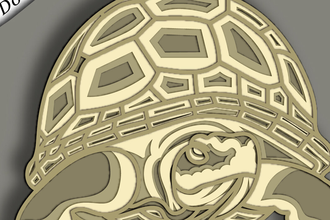 Σετ των 2 Intra απο ξύλο plywood 3mm-4mm πάχος – Χελώνα Πολυστρωματικό/Χελώνα Κοπή χαρτιού Δίασταση  20x20 cm INTRAFABR-62184681