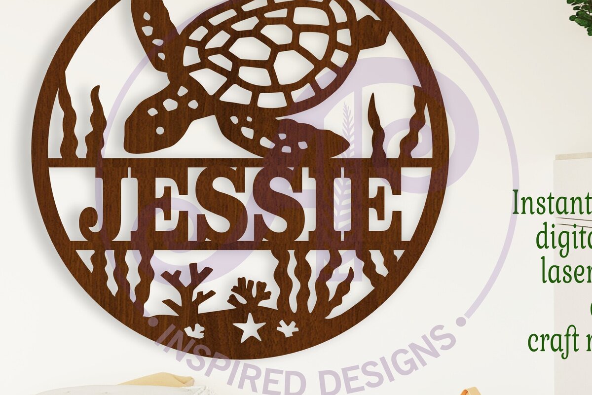 Intra απο ξύλο plywood 3mm-4mm πάχος – Επιγραφή τοίχου με όνομα χελώνας, Αρχείο Δίασταση  40x30 cm INTRAFABR-113958989