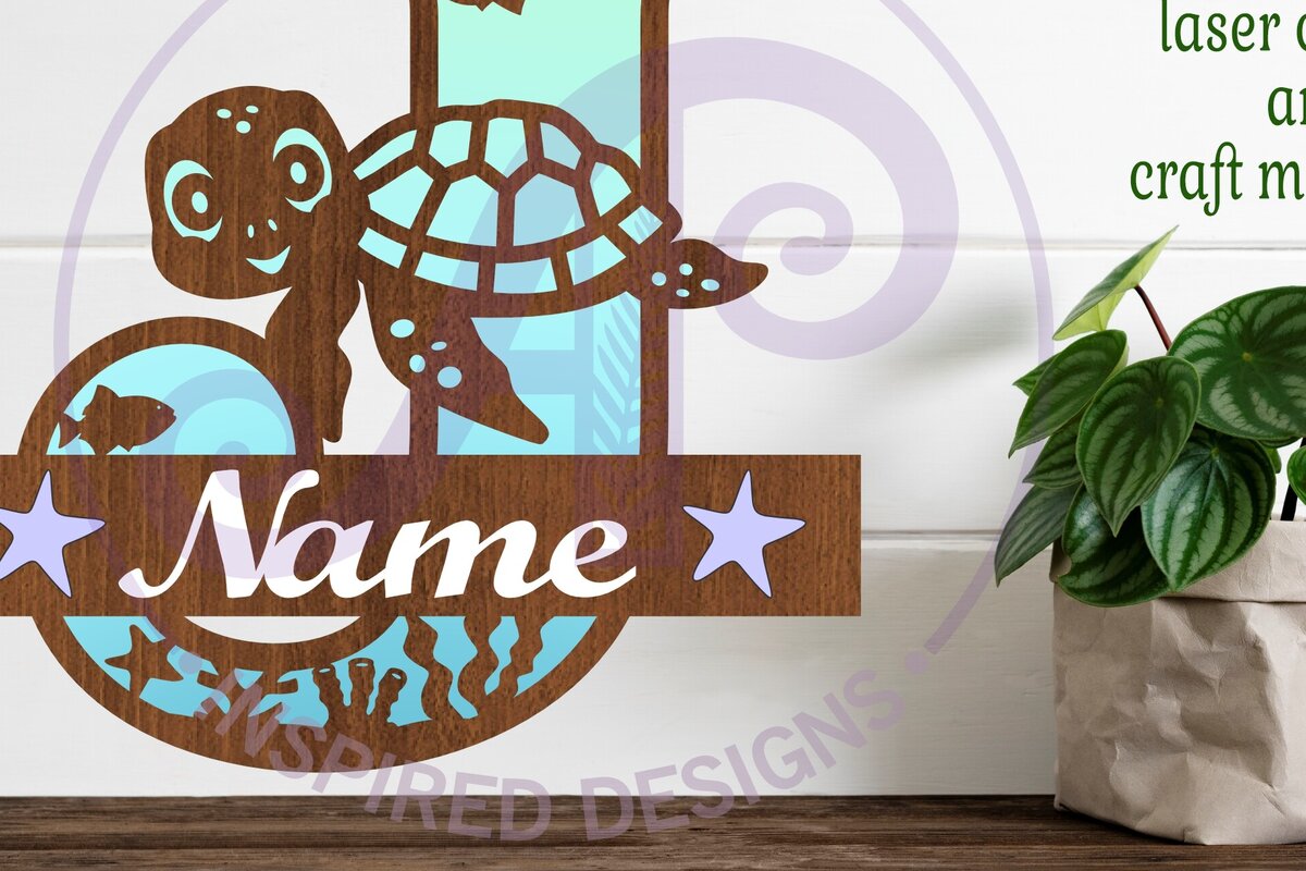 Σετ των 2 Intra απο ξύλο plywood 3mm-4mm πάχος – Μονόγραμμα κεφαλαίου της χελώνας J Δίασταση  20x20 cm INTRAFABR-94204311