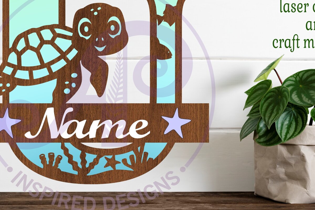 Σετ των 2 Intra απο ξύλο plywood 3mm-4mm πάχος – Μονόγραμμα κεφαλαίου της χελώνας U Δίασταση  20x20 cm INTRAFABR-94204701