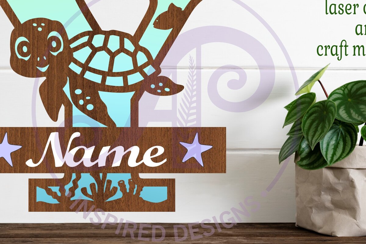 Σετ των 2 Intra απο ξύλο plywood 3mm-4mm πάχος – Μονόγραμμα κεφαλαίου της χελώνας Ωκεανός Γράμμα Y Δίασταση  20x20 cm INTRAFABR-94204842