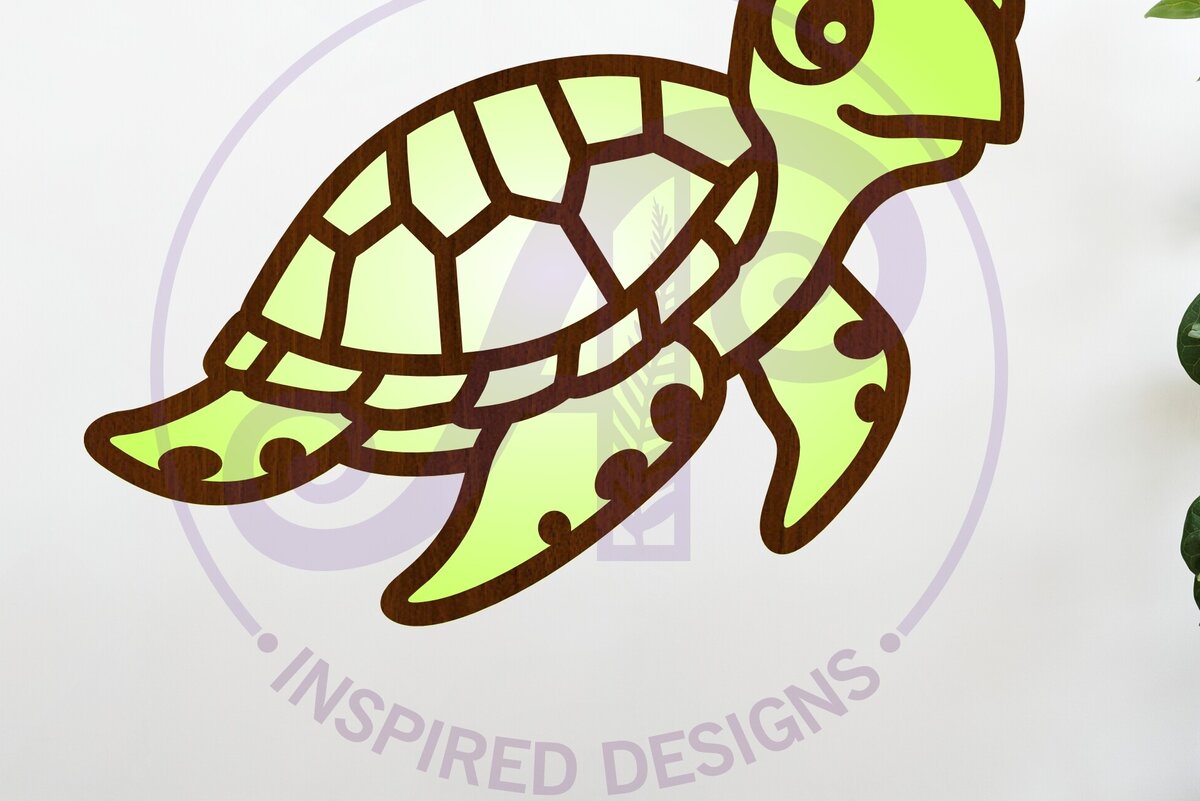 Σετ των 2 Intra απο ξύλο plywood 3mm-4mm πάχος – Turtle Two Layer Cut out Wall Δίασταση  20x20 cm INTRAFABR-115336289