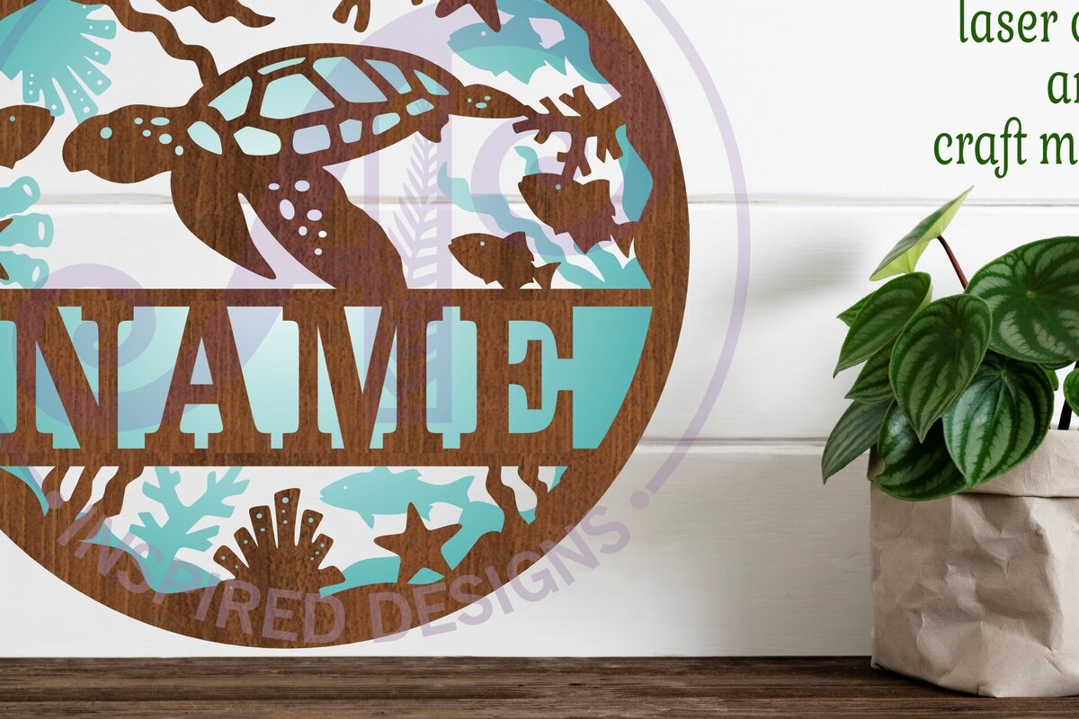 Σετ των 2 Intra απο ξύλο plywood 3mm-4mm πάχος – Σήμα ονόματος χελώνας δύο επιπέδων Δίασταση  20x20 cm INTRAFABR-98305520