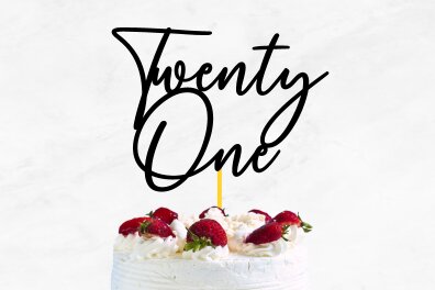 Σετ των 2 Intra απο ξύλο plywood 3mm-4mm πάχος – Twenty Once Cake Topper Δίασταση  20x20 cm INTRAFABR-70130408