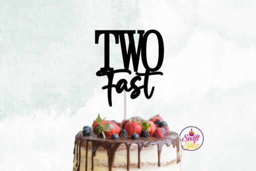 Σετ των 2 Intra απο ξύλο plywood 3mm-4mm πάχος – Two Fast Racing 2nd Birthday Cake Topper Δίασταση  20x20 cm INTRAFABR-79626185