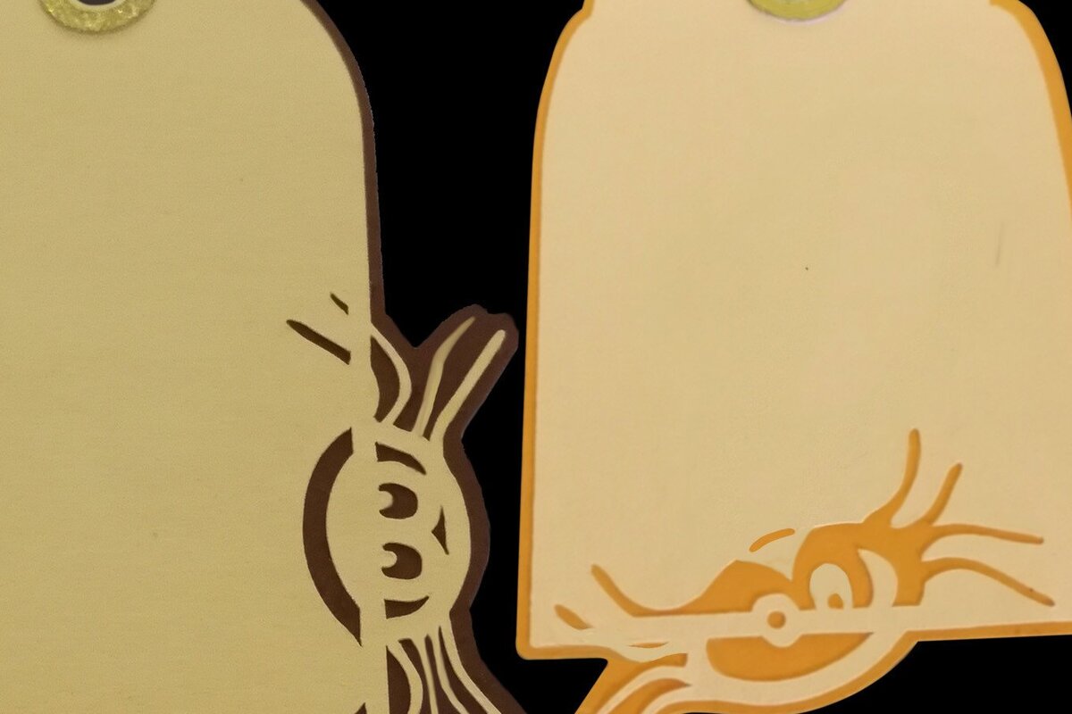 Σετ των 2 Intra απο ξύλο plywood 3mm-4mm πάχος – Δύο Ετικέτες Δώρου - Αράχνες Δίασταση  20x20 cm INTRAFABR-38286098