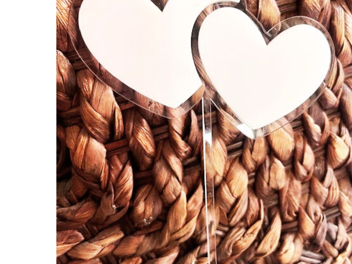 Σετ των 2 Intra απο ξύλο plywood 3mm-4mm πάχος – Two Hearts Cake Topper Διπλής στρώσης Δίασταση  20x20 cm INTRAFABR-114717051