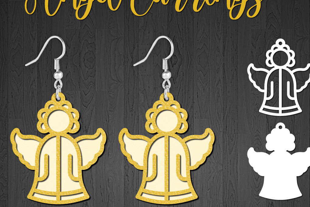 Σετ των 3 Intra απο ξύλο plywood 3mm-4mm πάχος – Πρότυπο σκουλαρίκι αγγέλου δύο επιπέδων Δίασταση  5x5 cm INTRAFABR-107994889