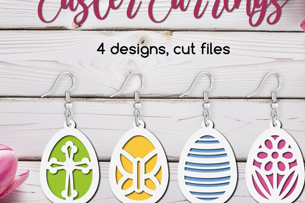 Σετ των 3 Intra απο ξύλο plywood 3mm-4mm πάχος – Πασχαλινά σκουλαρίκια με δύο στρώσεις Δίασταση  5x5 cm INTRAFABR-117146608