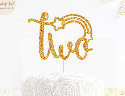 Σετ των 2 Intra απο ξύλο plywood 3mm-4mm πάχος – Δύο Rainbow Cake Topper Δίασταση  20x20 cm INTRAFABR-72742081