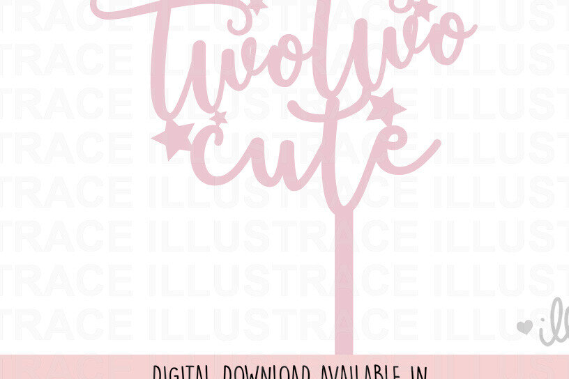 Σετ των 2 Intra απο ξύλο plywood 3mm-4mm πάχος – Two Two Cute Cake Topper Δίασταση  20x20 cm INTRAFABR-86770419