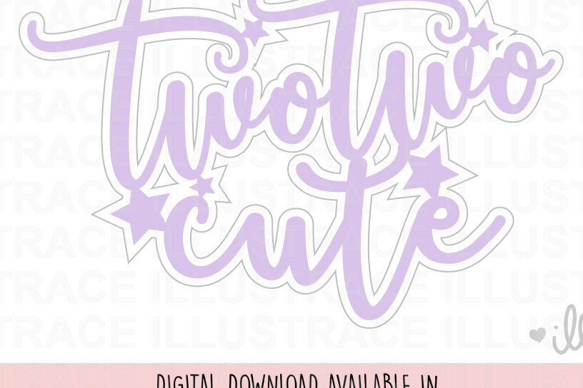 Σετ των 2 Intra απο ξύλο plywood 3mm-4mm πάχος – Two Two Cute Cake Topper Δίασταση  20x20 cm INTRAFABR-86770309