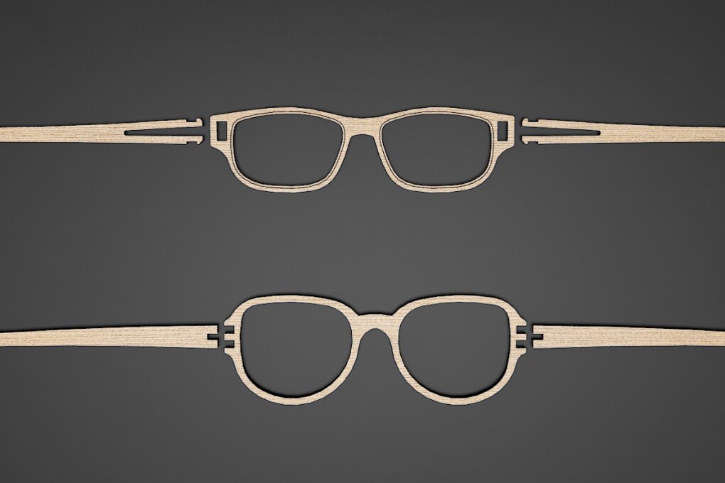 Σετ των 2 Intra απο ξύλο plywood 3mm-4mm πάχος – Tylish Glasses File 073 Δίασταση  20x20 cm INTRAFABR-117742732