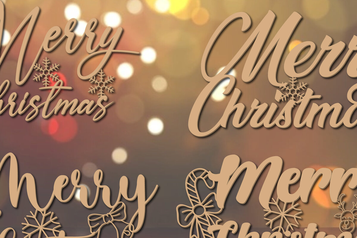 Σετ των 2 Intra απο ξύλο plywood 3mm-4mm πάχος – Τυπογραφική χριστουγεννιάτικη διακόσμηση με λέιζερ Δίασταση  20x20 cm INTRAFABR-19827761