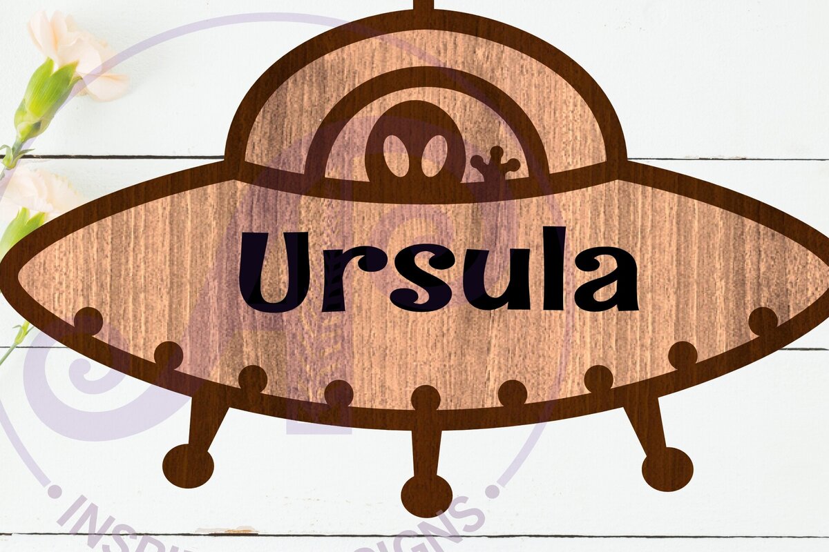 Σετ των 2 Intra απο ξύλο plywood 3mm-4mm πάχος – Πινακίδα ονόματος περίγραμμα UFO δύο επιπέδων Δίασταση  20x20 cm INTRAFABR-111174764