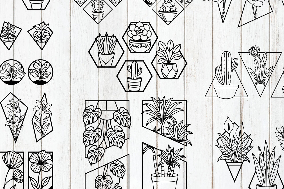 Σετ των 2 Intra απο ξύλο plywood 3mm-4mm πάχος – Ultimate Plant &amp; Floral Bundle Δίασταση  20x20 cm INTRAFABR-124578719