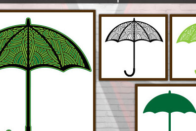 Σετ των 2 Intra απο ξύλο plywood 3mm-4mm πάχος – Umbrella Δίασταση  20x20 cm INTRAFABR-29318576