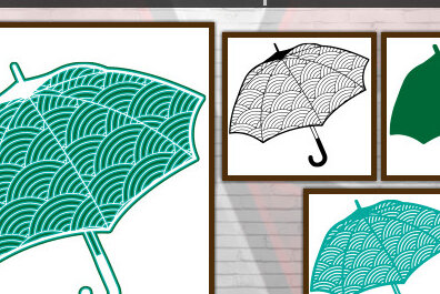 Σετ των 2 Intra απο ξύλο plywood 3mm-4mm πάχος – Umbrella Δίασταση  20x20 cm INTRAFABR-29318613