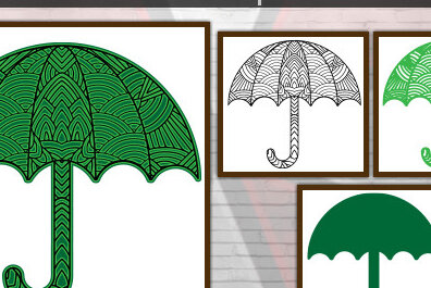 Σετ των 2 Intra απο ξύλο plywood 3mm-4mm πάχος – Umbrella Δίασταση  20x20 cm INTRAFABR-29318644