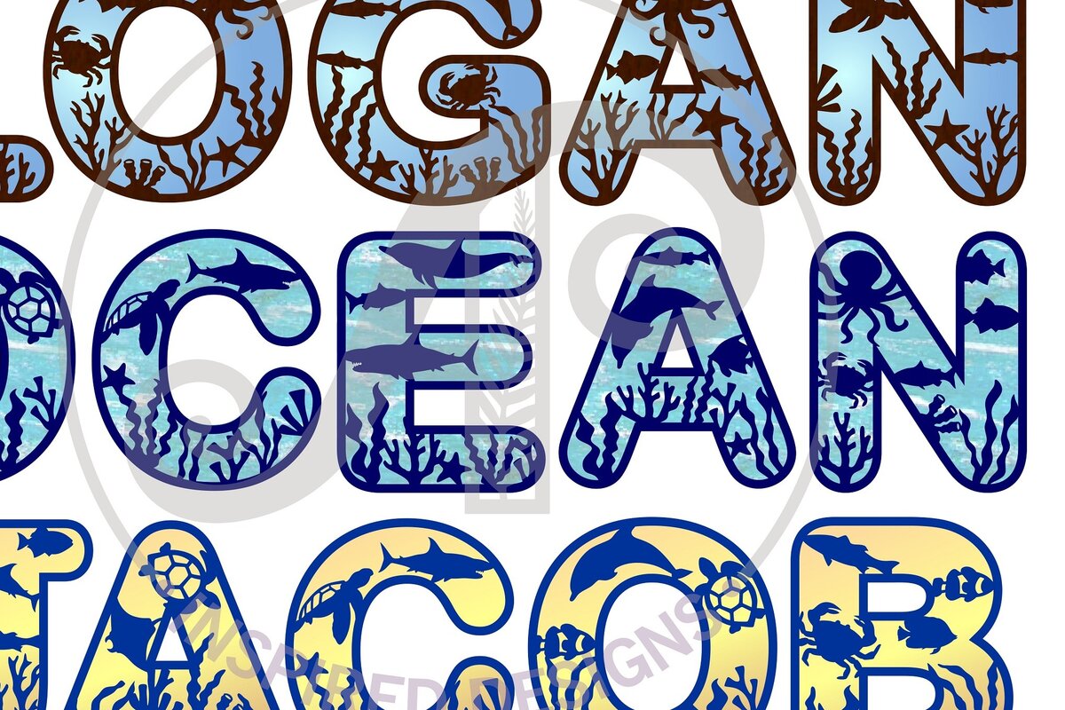 Σετ των 2 Intra απο ξύλο plywood 3mm-4mm πάχος – Υποβρύχιο σετ αλφαβήτου γραμμάτων. 47 Δίασταση  20x20 cm INTRAFABR-67068999