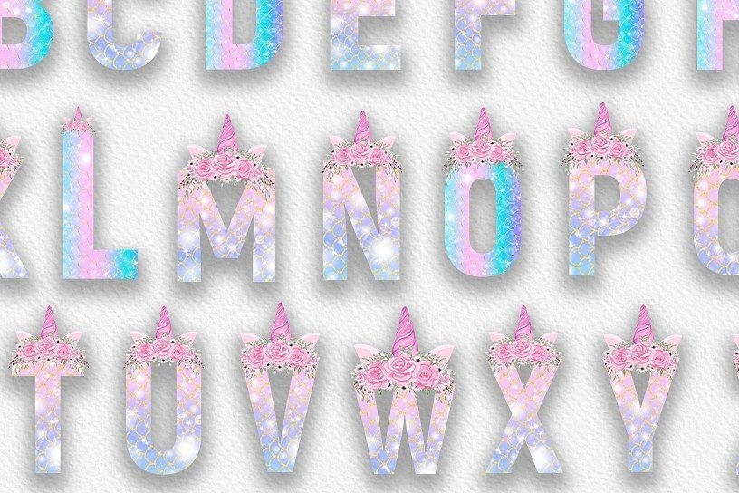 Σετ των 2 Intra απο ξύλο plywood 3mm-4mm πάχος – Μονόκερος με λέιζερ με γράμματα αλφαβήτου από το α έως το Ω Δίασταση  20x20 cm INTRAFABR-33050243