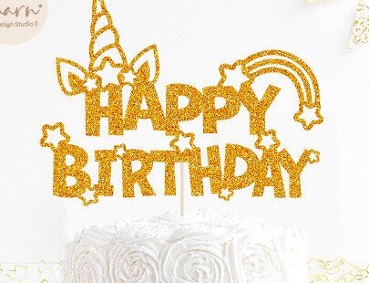 Σετ των 2 Intra απο ξύλο plywood 3mm-4mm πάχος – Unicorn Cake Topper Δίασταση  20x20 cm INTRAFABR-46579688